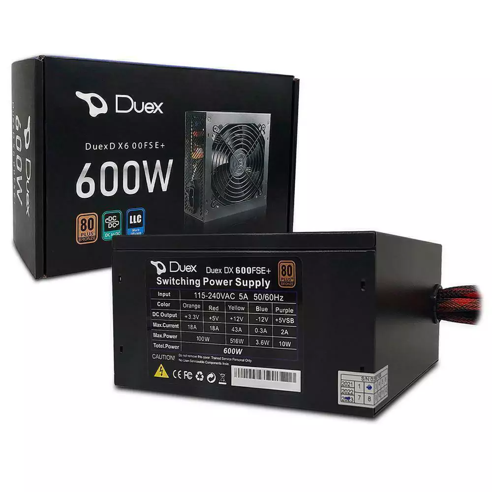 Fonte 600w 80 Plus
